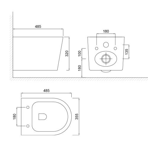 Унитаз подвесной WesnaArt Ray 206-RAY11 белый с сиденьем микролифт безободковый каскадный смыв - фото 2
