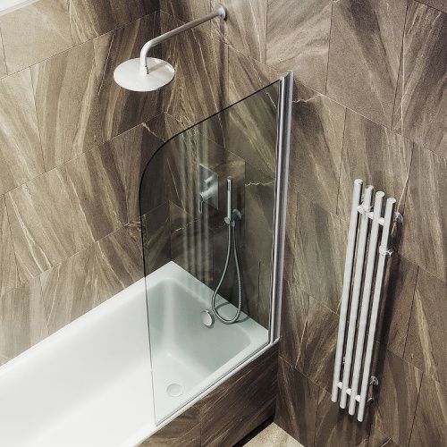 Душевая шторка на ванну Maybah Glass MGV-600-5 80х140 стекло прозрачное профиль хром ориентация универсальная - фото 4