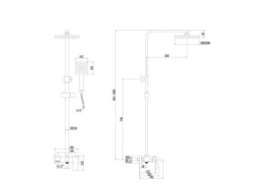 Душевая стойка Fmark FS8645Q настенная цвет серый - фото 3