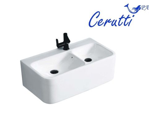 Раковина из сантехнического фарфора Cerutti SPA СТ9700 80х40 подвесная цвет белый 1 отверстие под смеситель - фото 2