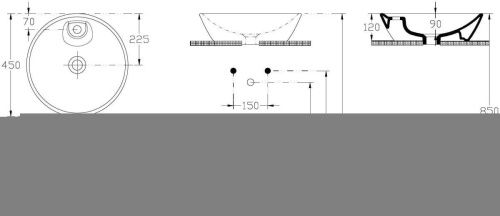 Раковина керамическая Allen Brau Fantasy 4.11018.20 50х50 накладная цвет белый 1 отверстие под смеситель - фото 4