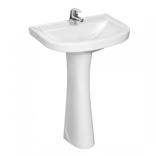 Раковина из сантехнического фарфора Santeri Pro 131155S0010B0 60х40 подвесная цвет белый 1 отверстие под смеситель - фото 3