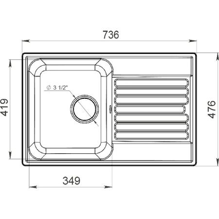 Кухонная мойка Granfest Quarz 78 черный 75х50 цвет черный поверхность матовая