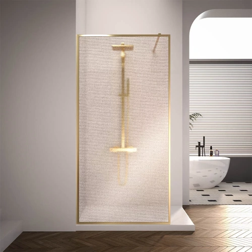 Душевая перегородка Veconi Korato KR81GL-100-10-C4 100х200 стекло рифленое профиль золото