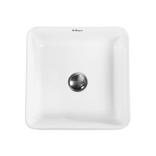 Раковина из сантехнического фаянса BelBagno BB1421 40х40 накладная цвет белый без отверстий под смеситель - фото 2