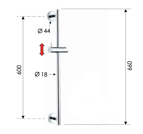 Душевая штанга Remer 317M цвет хром - фото 2