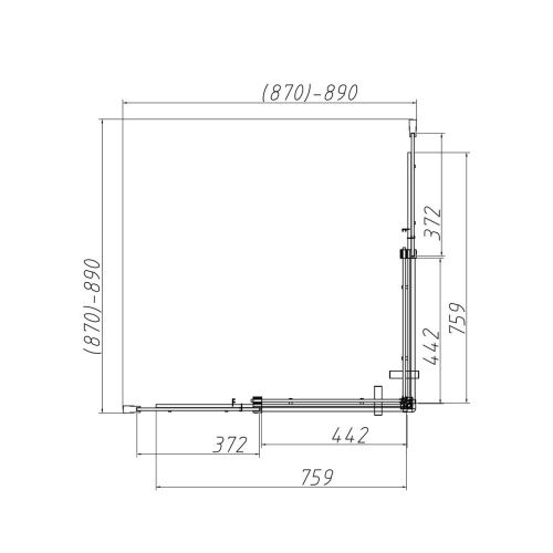 Душевой уголок Vincea Dice VSS-4D900CL 90х90 стекло прозрачное профиль хром без поддона - фото 5
