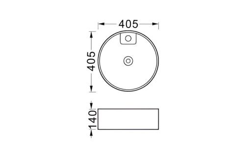 Раковина из сантехнического фарфора Aquatek ЕВРОПА AQ5212-MW 40х40 накладная цвет белый 1 отверстие под смеситель - фото 2