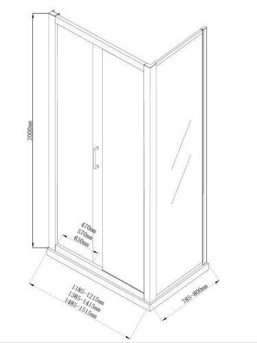 Душевой уголок Aquanet 00168419 150х80 стекло прозрачное профиль хром без поддона - фото 5