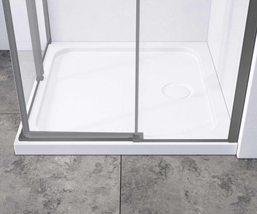 Душевой уголок Vincea Slim-N VSS-4SN9010CLGM 100х90 стекло прозрачное профиль вороненая сталь без поддона - фото 3