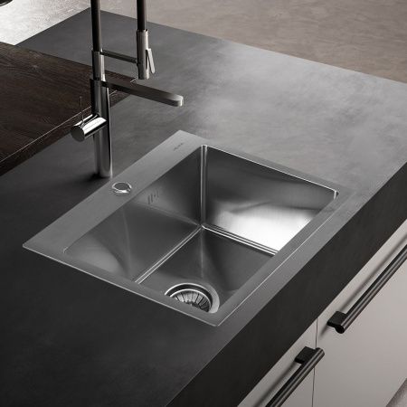 Кухонная мойка Melana ProfLine D5343H сатин 55х45 цвет серый поверхность полированная
