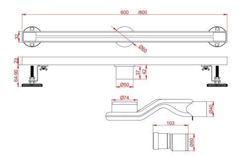 Душевой лоток AltroBagno Stella AltroBagnoStella071222Ni - фото 2