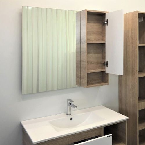 Зеркало-шкаф Comforty Гамбург 00004142227CF 90х80 подвесной цвет бежевый/белый - фото 3