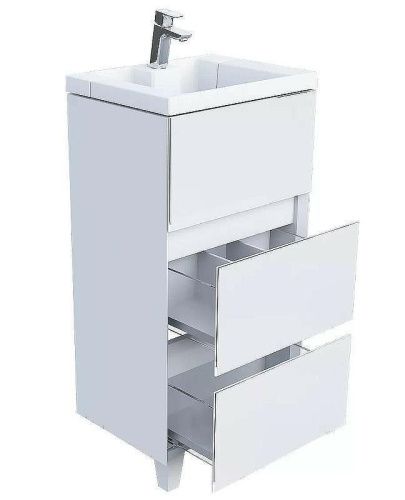 Тумба с раковиной 1MarKa Bumble Ц0000001480 40х30 напольная цвет белый - фото 2