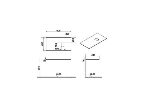 Столешница Vitra Origin 65862 90х50 накладная цвет коричневый - фото 2