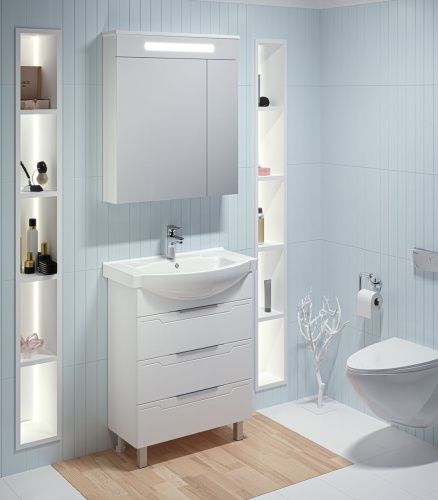 Тумба под раковину Runo Верона 00000001145 60х30 напольная цвет белый - фото 3