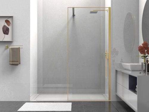Душевая перегородка Vincea Walk in HS VSW-1HS900CLG 90х200 стекло прозрачное профиль золото - фото 2