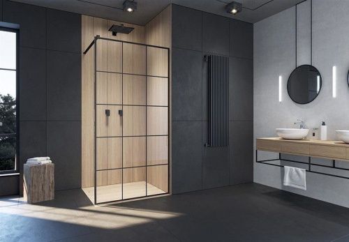 Душевой уголок Cerutti SPA MUZA T100 100х100 стекло с рисунком профиль черный без поддона - фото 2