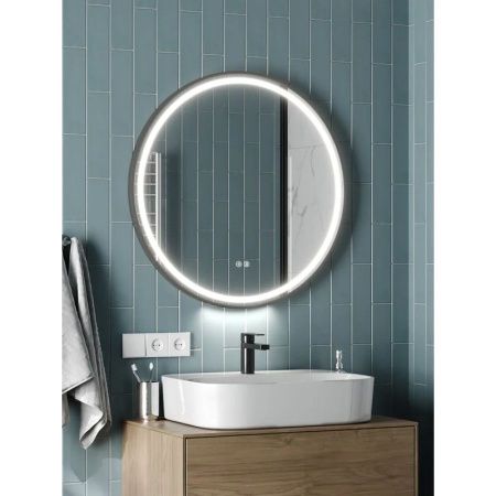 Зеркало с подсветкой и антизапотевателем Maretti Elena EA1480R03EL 80х80 подвесное