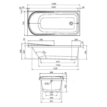 Экран для ванны Am.Pm Like W80A-150-070W-P