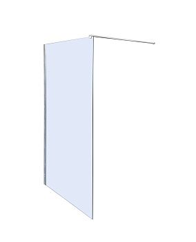 Душевая перегородка Parly T100 100х190 стекло прозрачное профиль хром