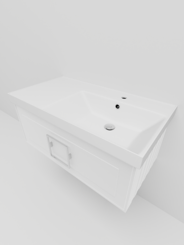 Тумба с раковиной La Fenice CUBO NFNC-01-CUB-B-90-1-90R 90х50 подвесная цвет белый - фото 3