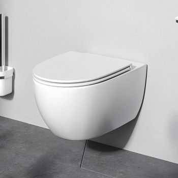 Чаша унитаза подвесная Am.Pm Awe C111700WH цвет белый без сиденья безободковая каскадный смыв