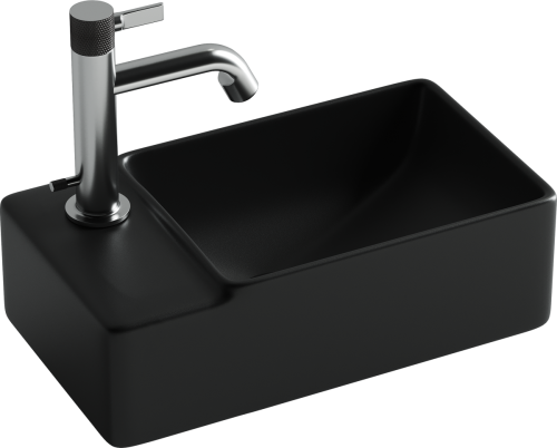 Раковина из сантехнического фарфора Ceramica Nova ELEMENT CN5046MB 40х20 подвесная цвет черный 1 отверстие под смеситель - фото 2