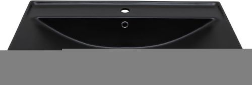 Раковина керамическая Aquanet Ирис 00329249 81х48 полувстраиваемая цвет черный 1 отверстие под смеситель - фото 4