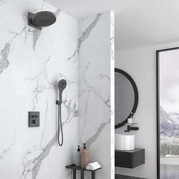 Душевая система Vincea Inspire VSFW-3I21MT1GM встраиваемая в стену цвет вороненая сталь с термостатом