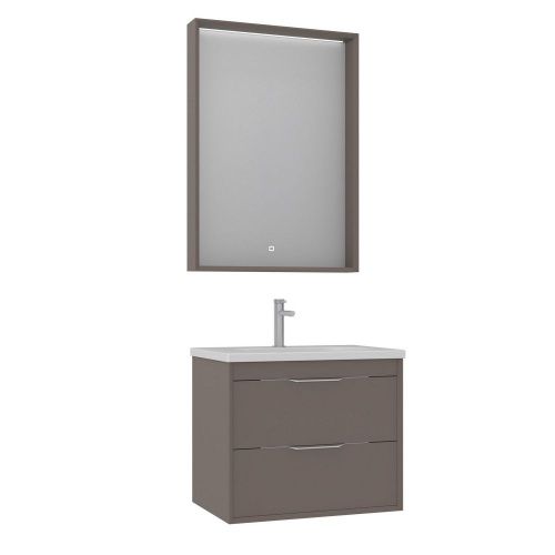 Тумба с раковиной Orka Clay 5004380 70х50 подвесная цвет коричневый - фото 2