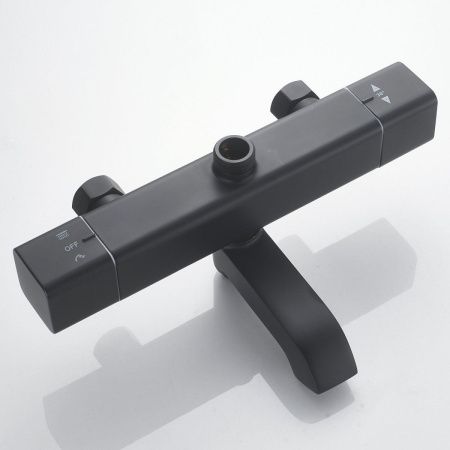 Душевая стойка Shevanik S3096H настенная цвет черный с термостатом