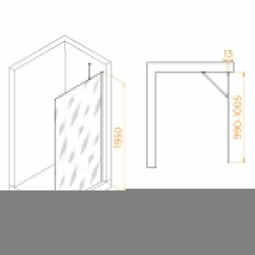 Душевая перегородка RGW Walk In 351011010-11 100х195 стекло прозрачное профиль хром - фото 3