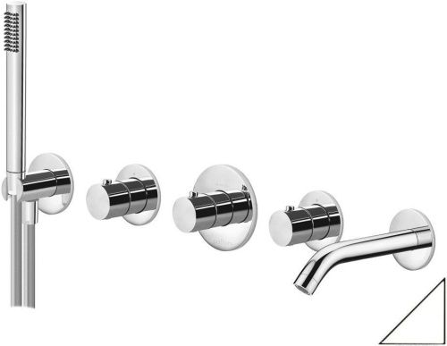 Смеситель для ванны с душем Paffoni Modular Box MDE001BO настенный белый с термостатом