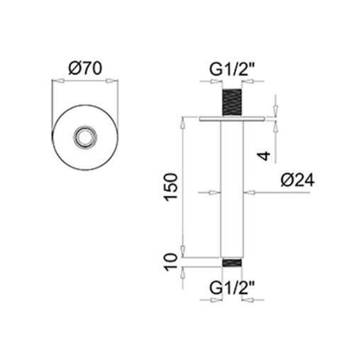 Держатель верхнего душа Almar Arms E021107.CR хром - фото 2