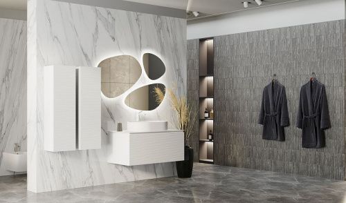 Тумба под раковину Jorno STONE Stn.01.100/P/W/JR 100х40 подвесная цвет белый - фото 4