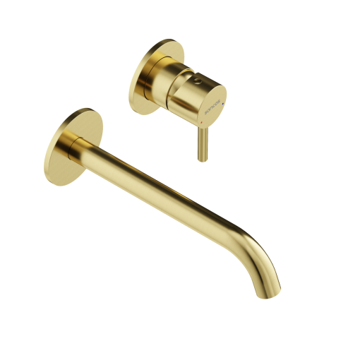 Смеситель для раковины Sancos Etna SC9004BG встраиваемый в стену золото - фото 3