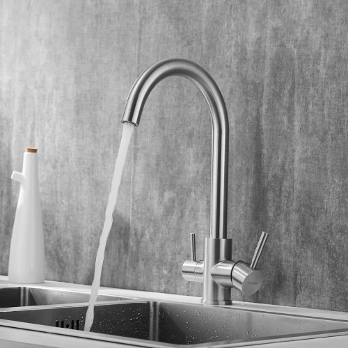 Смеситель для кухни Shevanik S168B на мойку сатин - фото 5