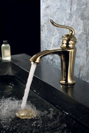 Смеситель LeMark Brava LM4706G на раковину золото