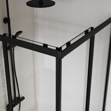 Душевой уголок Vincea City VSS-5CT9010CLB 100х90 стекло прозрачное профиль черный без поддона