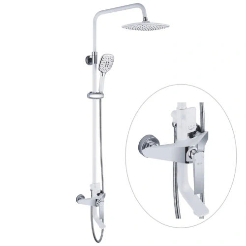 Душевая стойка Rose R1336F настенная цвет белый - фото 2