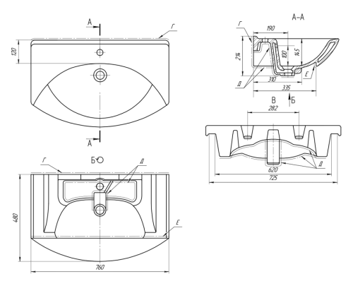Раковина мебельная керамическая Dreja Laguna 75 28230 80х50 накладная цвет белый - фото 4