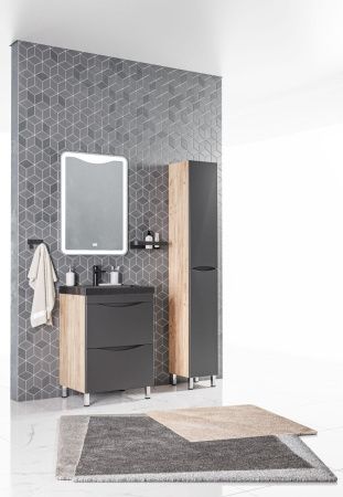 Тумба под раковину Corozo Лиана SD-00001671 60х40 напольная цвет черный/бежевый