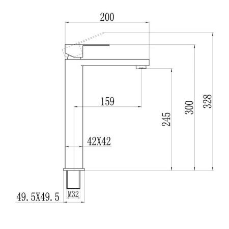 Смеситель Fmark FS8711C на раковину золото