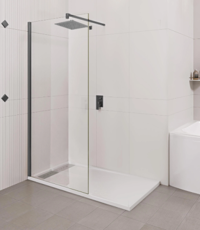 Душевая перегородка Good Door WALK IN ВИ00038 110х195 стекло прозрачное профиль вороненая сталь