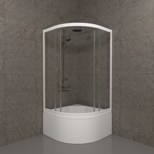 Душевой уголок Тритон Ультра Щ0000061800 90х90 стекло прозрачное профиль белый с поддоном - фото 3