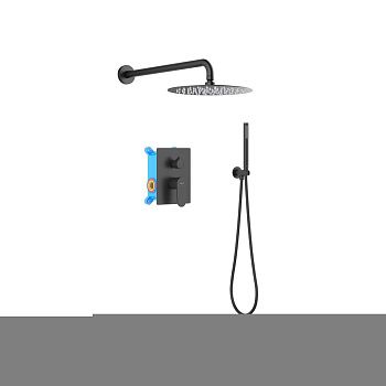 Душевая система Aquatek ОБЕРОН AQ1272MB встраиваемая в стену цвет черный