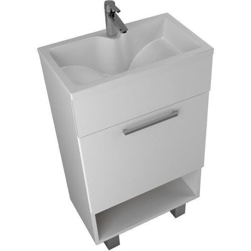 Тумба с раковиной 1MarKa July У85932 50х30 напольная цвет белый - фото 2