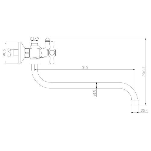 Смеситель для ванны Rossinka Y Y02-82 настенный хром - фото 2