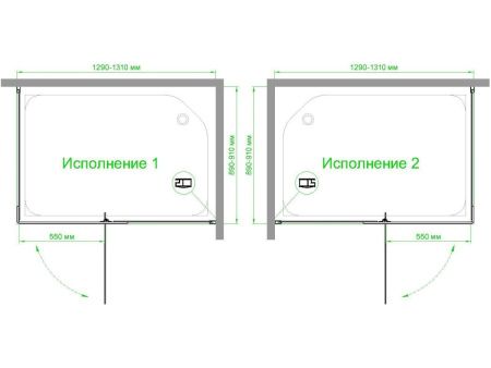 Душевой уголок Royal Bath HPVD RB9130HPVD-C 130х90 стекло матовое профиль белый без поддона